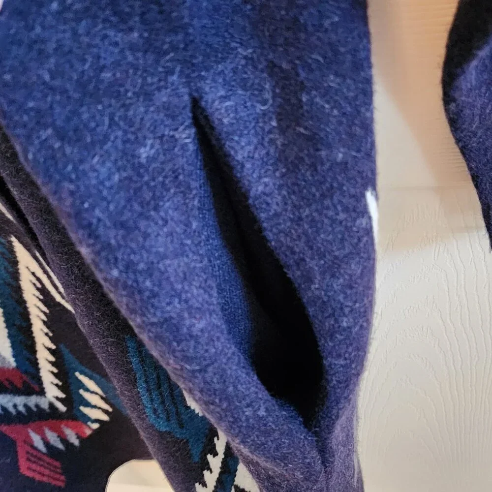 ARIAT Women's Chimayo Duster Sweater, Navy Jacquard M - Picture 5 of 8